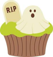 Ghost Halloween cupcakes Illustration vector