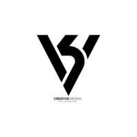 Letter Sv or Vs with unique modern shapes alphabet abstract monogram flat stylish logo vector