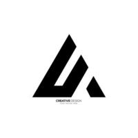 Letter Ua triangle unique shapes alphabet modern abstract monogram logo vector