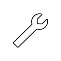 wrench icon. outline icon vector