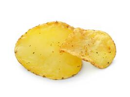 potato chips on white background photo