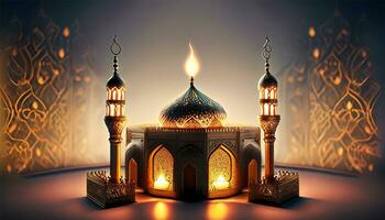 Lanterns with a dramatic black background and blur photo