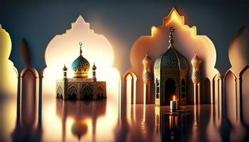 Lanterns with a dramatic black background and blur photo