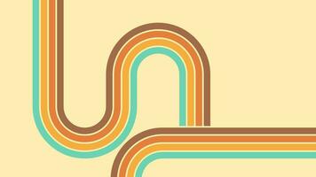 Groovy abstract retro style background with line rainbow vector