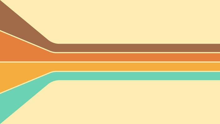 Abstract groovy retro style background with line rainbow