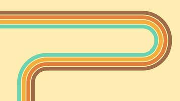 Groovy line rainbow abstract retro style background vector