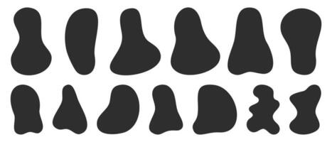 Set of different abstract amoeba rounded vector shapes