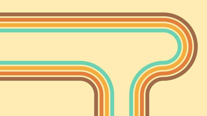 Abstract groovy retro style background with line rainbow