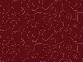 Seamless vector pattern of abstract continuous single line. One line art, geometry, wave