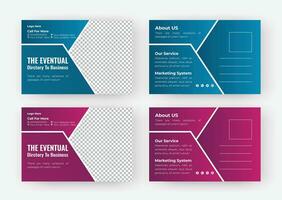 Corporate Business Postcard Template Design, Simple and Clean Modern Minimal Postcard Template, Business Postcard Layout vector