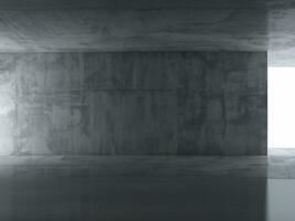 3d interior of the empty room with cement wall photo