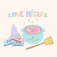 love ritual halloween vector