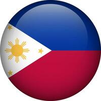 Philippines flag button. Emblem of Philippines. Vector flag, symbol. Colors and proportion correctly.