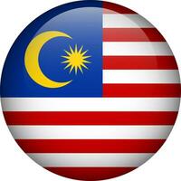 Malaysia flag button. Emblem of Malaysia. Vector flag, symbol. Colors and proportion correctly.