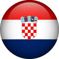 Croatia flag button. Emblem of Croatia. Vector flag, symbol. Colors and proportion correctly.