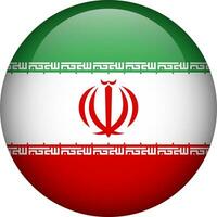 Iran flag button. Emblem of Iran. Vector flag, symbol. Colors and proportion correctly.