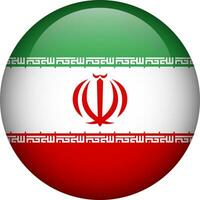 Iran flag button. Emblem of Iran. Vector flag, symbol. Colors and proportion correctly.