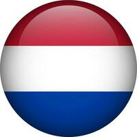 Netherlands flag button. Emblem of Netherlands. Vector flag, symbol. Colors and proportion correctly.