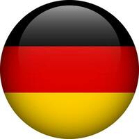 Germany flag button. Emblem of Germany. Vector flag, symbol. Colors and proportion correctly.