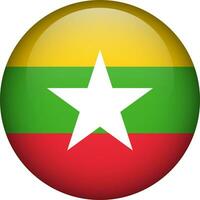 myanmar bandera botón. redondo bandera de myanmar. vector bandera, símbolo. colores y proporción correctamente.