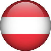 Austria flag button. Emblem of Austria. Vector flag, symbol. Colors and proportion correctly.