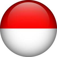 Indonesia flag button. Emblem of Indonesia. Vector flag, symbol. Colors and proportion correctly.