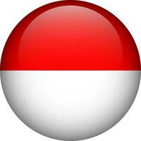 Indonesia flag button. Emblem of Indonesia. Vector flag, symbol. Colors and proportion correctly.