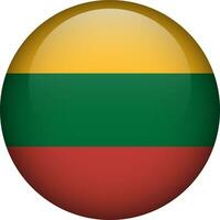 Lithuania flag button. Emblem of Lithuania. Vector flag, symbol. Colors and proportion correctly.