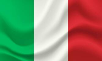 Waved Italy flag. Italian flag. Vector emblem of Italy.