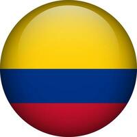 Colombia flag button. Emblem of Colombia. Vector flag, symbol. Colors and proportion correctly.