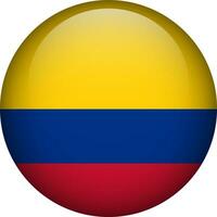 Colombia flag button. Emblem of Colombia. Vector flag, symbol. Colors and proportion correctly.