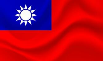 Vector Taiwan. Waved Flag of Taiwan. Taiwan emblem, icon.