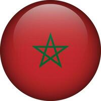 Morocco flag button. Emblem of Morocco. Vector flag, symbol. Colors and proportion correctly.