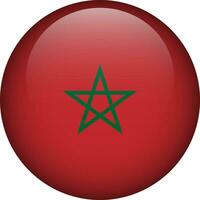 Morocco flag button. Emblem of Morocco. Vector flag, symbol. Colors and proportion correctly.