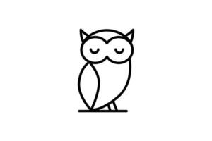 Owl icon. icon related to wisdom, intelligence and critical thinking . suitable for web site design, app, user interfaces, printable etc. Line icon style. Simple vector design editable