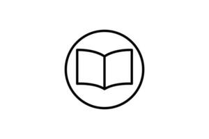 Open book icon. Icon related to research or knowledge. icon suitable for web site design, app, user interfaces, printable etc. Line icon style. Simple vector design editable