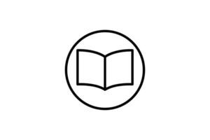 Open book icon. Icon related to research or knowledge. icon suitable for web site design, app, user interfaces, printable etc. Line icon style. Simple vector design editable