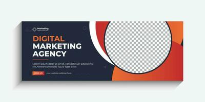 Digital Marketing Agency Creative social cover banner, web banner ad, social media cover and post template. vector