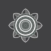 Vector White and Black Mandala, Indian Mandala vector pattern, geometric black design, monochrome symmetric background