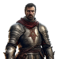 Medieval Soldier Fighter Male No Background Perfect for Print on Demand Merchandise AI Generative png