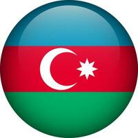 Azerbaijan flag button. Emblem of Azerbaijan. Vector flag, symbol. Colors and proportion correctly.