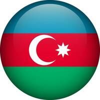 Azerbaijan flag button. Emblem of Azerbaijan. Vector flag, symbol. Colors and proportion correctly.