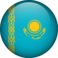 Kazakhstan flag button. Emblem of Kazakhstan. Vector flag, symbol. Colors and proportion correctly.