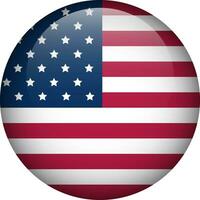 USA flag button. Emblem of USA. Vector flag, symbol. Colors and proportion correctly.