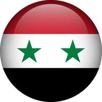 Syria flag button. Emblem of Syria. Vector flag, symbol. Colors and proportion correctly.