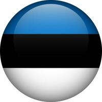 Estonia flag button. Emblem of Estonia. Vector flag, symbol. Colors and proportion correctly.