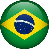 Brazil flag button. Emblem of Brazil. Vector flag, symbol. Colors and proportion correctly.