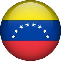 Venezuela flag button. Emblem of Venezuela. Vector flag, symbol. Colors and proportion correctly.