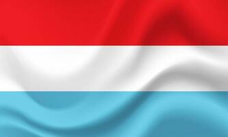 Vector Luxembourg flag. Waved Flag of Luxembourg. Luxembourg emblem, icon.