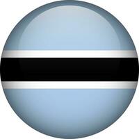 Botswana flag button. Round flag of Botswana. Vector flag, symbol. Colors and proportion correctly.